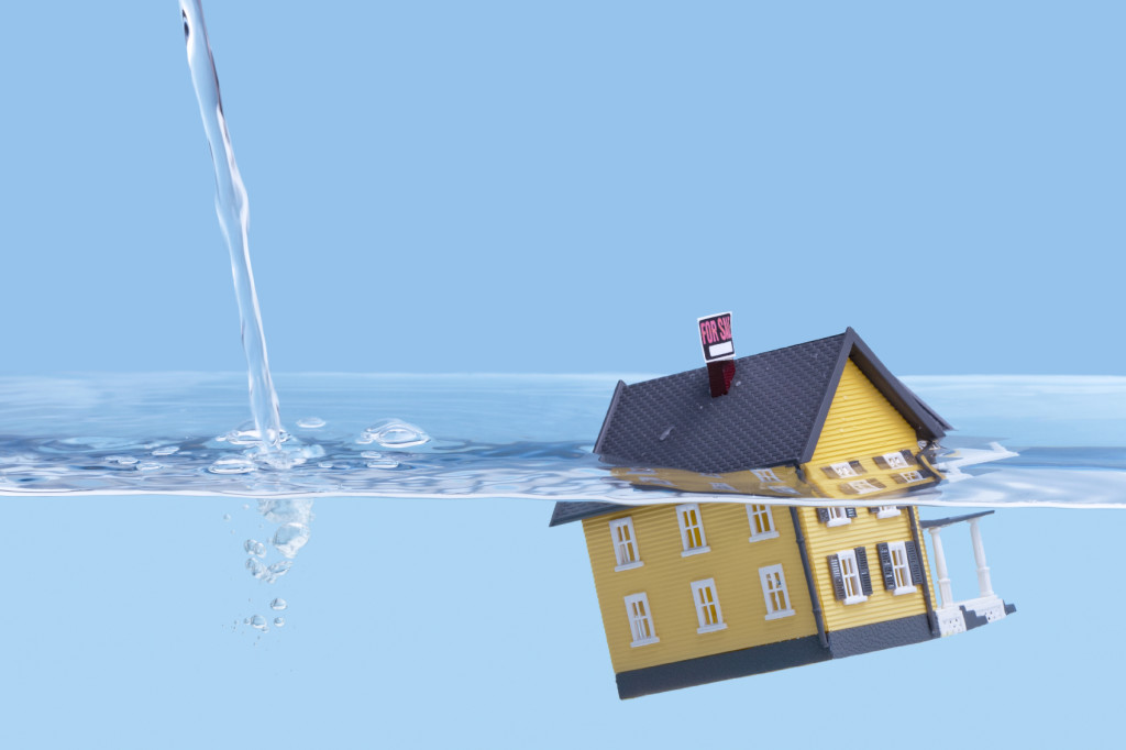 house under water after a storm